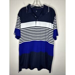 RLX Ralph Lauren Men’s Moisture Wicking Polo Shirt Striped Size Large Golf